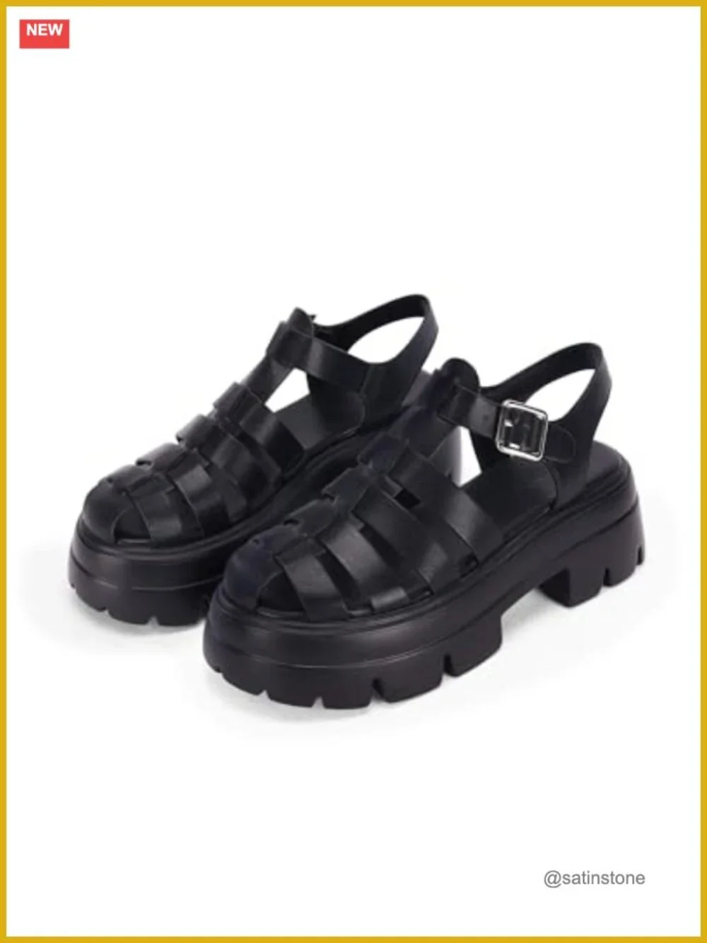Women's Platform Gladiator Fisherman Sandals Faux Leather Closed Toe Lug Sole